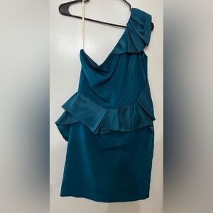 Marchesa Notte Women Silk One Shoulder Cocktail Dress Size 8 Designer Wedding